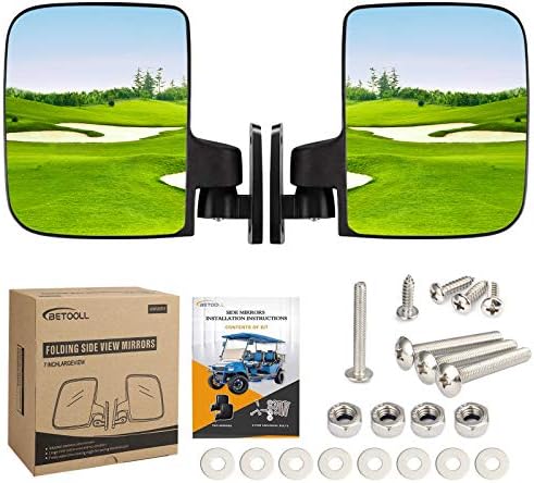 BETOOLL HW9008 Golf Cart Folding Side View Mirrors for Club Car, EZGO, Yamaha, Star, Zone Carts BETOOLL HW9008 Golf Cart Folding Side View Mirrors for Club Car, EZGO, Yamaha, Star, Zone Carts