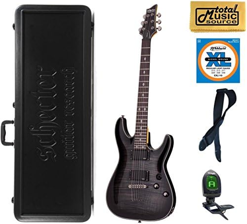 Schecter 1084 Damien Elite-6 TBB Electric Guitar, Case Bundle