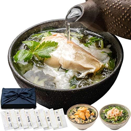 高級 お茶漬け ギフトセット “葵” (無地熨斗 風呂敷包) ６食(静岡県下田産 金目鯛 銀鮭 ずわい蟹 の各２食)