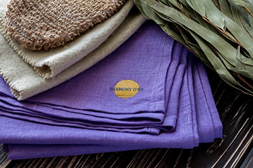 Harmony Idea Organic Soft Linen 100% Flax Bath Towels. Best quick dry Towel for travel, beach and pool. 28" X 58" (Violet)