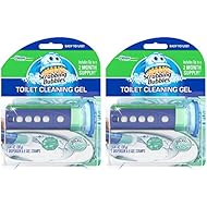 Scrubbing Bubbles Toilet Bowl Cleaning Gel Starter Kit, Includes Dispenser and Gel, Glade Rainshower Scent, 6 Stamps, Pack of 2 (12 Total Stamps)