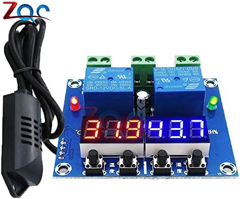 XH-M452 DC 12V LED Digital Thermostat Temperature Humidity Control Thermometer Hygrometer Controller Relay Module AM2301 Probe