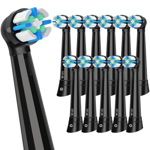 12 Pack iO Brush Heads Compatible with Oral B iO Toothbrush Head, Toothbrush Head for iO 2/3/4/5/6/7/8/9/10 Series Electric Toothbrushes, Gentle Yet Thorough Clean, Black