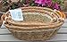 RT450100-3: Handwoven Wicker Storage Baset Curve Pole Handle Baskets in Brown (Set of 3)