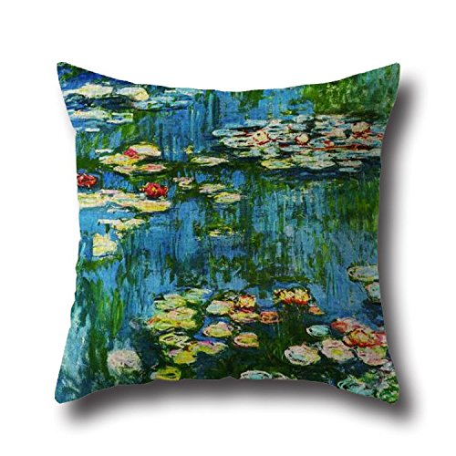 The Monet Painting Pond Pillow Shams Of ,18 X 18 Inches / 45 By 45 Cm Decoration,Gift For Family,Kids Boys,Teens Boys,Chair,Bench,Lover (Two Sides) (611441147614)