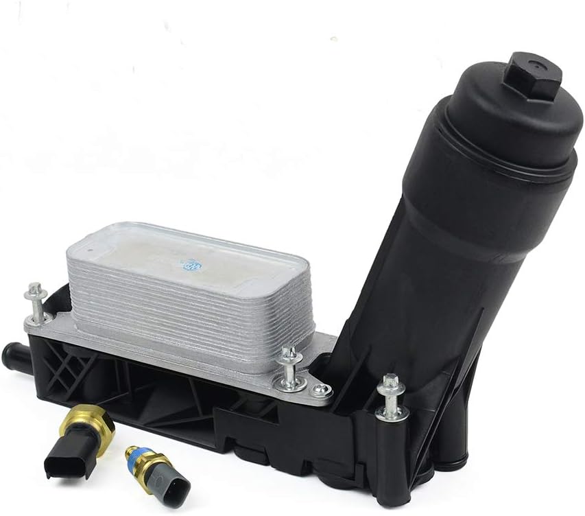 5184294AE Oil Cooler Filter Adapter Housing Assembly Compatible with Ch rysler 200 300 Dodge Journey Avenger Charger Wrangler Grand Cheroke 3.6L V6 2011-2013 with Oil Pressure & Oil Temperture Sensor: Automotive