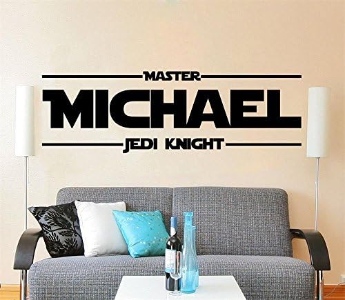 Star Wars Custom Name Decal Quote Jedi Knight Vinyl Wall Decals Sticker Custom Personalized Name Decor Kids Boys Room Nursery Art