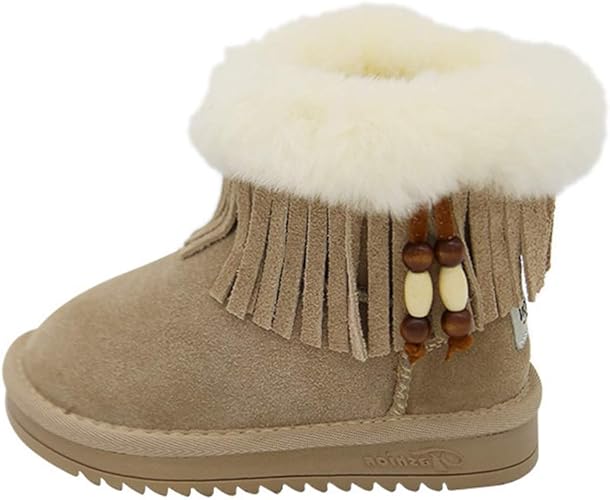 Amazon Hsfeo キッズブーツ 女の子 ムートンブーツ 裏ボア 滑り止め フリンジ 16 5 23cm ショートブーツ 冬 子供靴 キッズシューズ ガールズ 可愛い 暖かい 柔らかい 履きやすい ふわふわ 雪遊び Hsfeo ブーツ