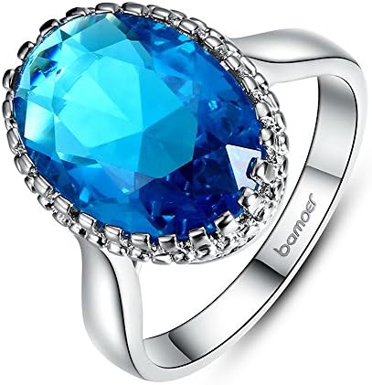 FF Fashion ring Platinum Plated Elegant Blue Big Stone Ring Fine Jewelry for Women Wedding Rings (8)