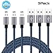 Goodsail Micro USB Cables, 3Pack 6FT/2M durable Nylon Braided High Charging Speed USB 2.0 A Male to Micro USB Cord For Samsung, HTC, Motorola, Blackberry, Tablets and Android Smartphones Blue Black
