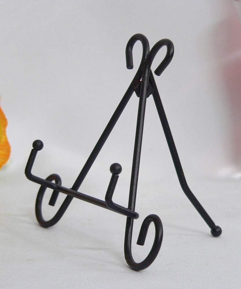 ChezMax Home Accents Black Garden Stone Easel Iron Stone Stand Decorative Display Stand: Home & Kitchen