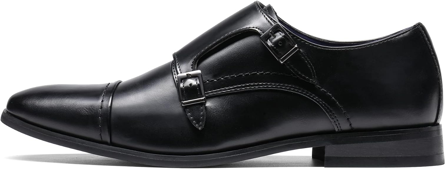 Photo 1 of Bruno Marc Men's Dress Loafer Shoes Monk Strap Slip On Loafers HUTCHINGSONWIDE_2 Black, Size 13