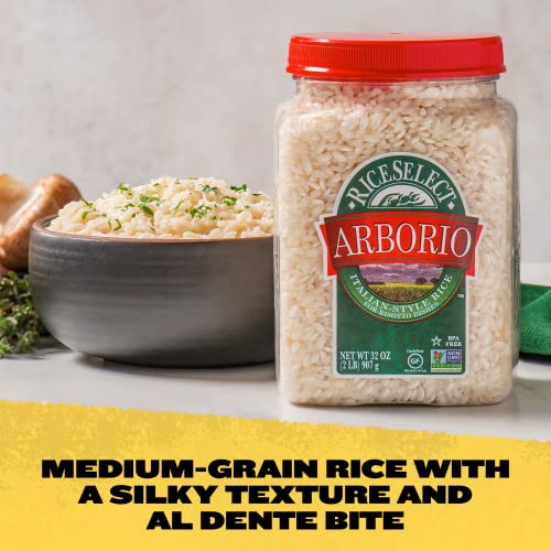 RiceSelect Arborio Rice for Italian Risotto, Premium Gluten Free Rice, NonGMO, 32 Ounce Jar