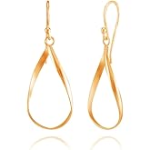 Sterling Silver Teardrop Swirl Lightweight Dangle Drop Earrings
