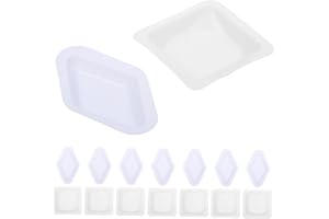 Garneck 100 pcs Plastic Weighing Boats Lab Tray for Powder Weighing and Mixing with Square and Diamond