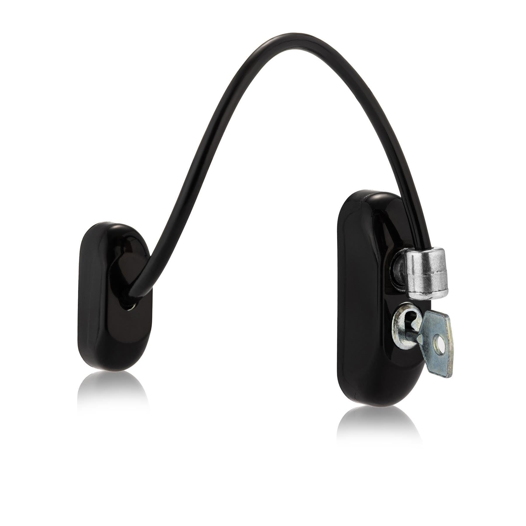 XFORT Viper Key Locking Cable Window Restrictor in Black, Durable Window Safety Lock for Child Safety and Window Security