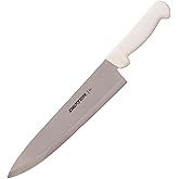 Dexter-Russell 10” Cook’s Knife – P94802, High-Carbon Stainless Steel Blade, Ergonomic White Handle, Hand-Honed Edge for Precision Slicing – Basics Series, Made in USA
