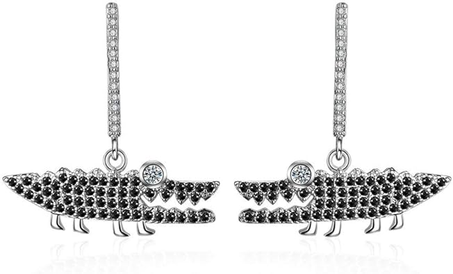 Ohrringe S925 Sterling Silber Nadel Set Schwarzen Diamanten Kleine Krokodil Stil Ohrschmuck Weibliche Europaische Und Amerikanische Ohrringe Schmuck Amazon De Schmuck