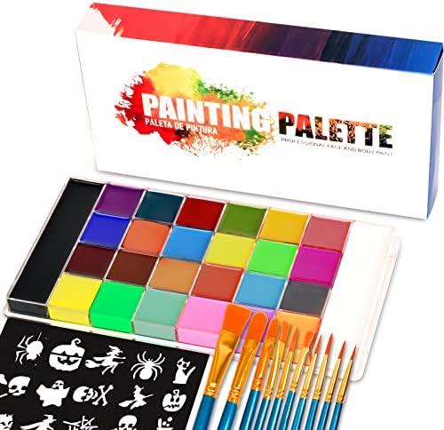 Face Paint Kit Oil 26 Colors Professional Face Painting Kit Non Toxic ...