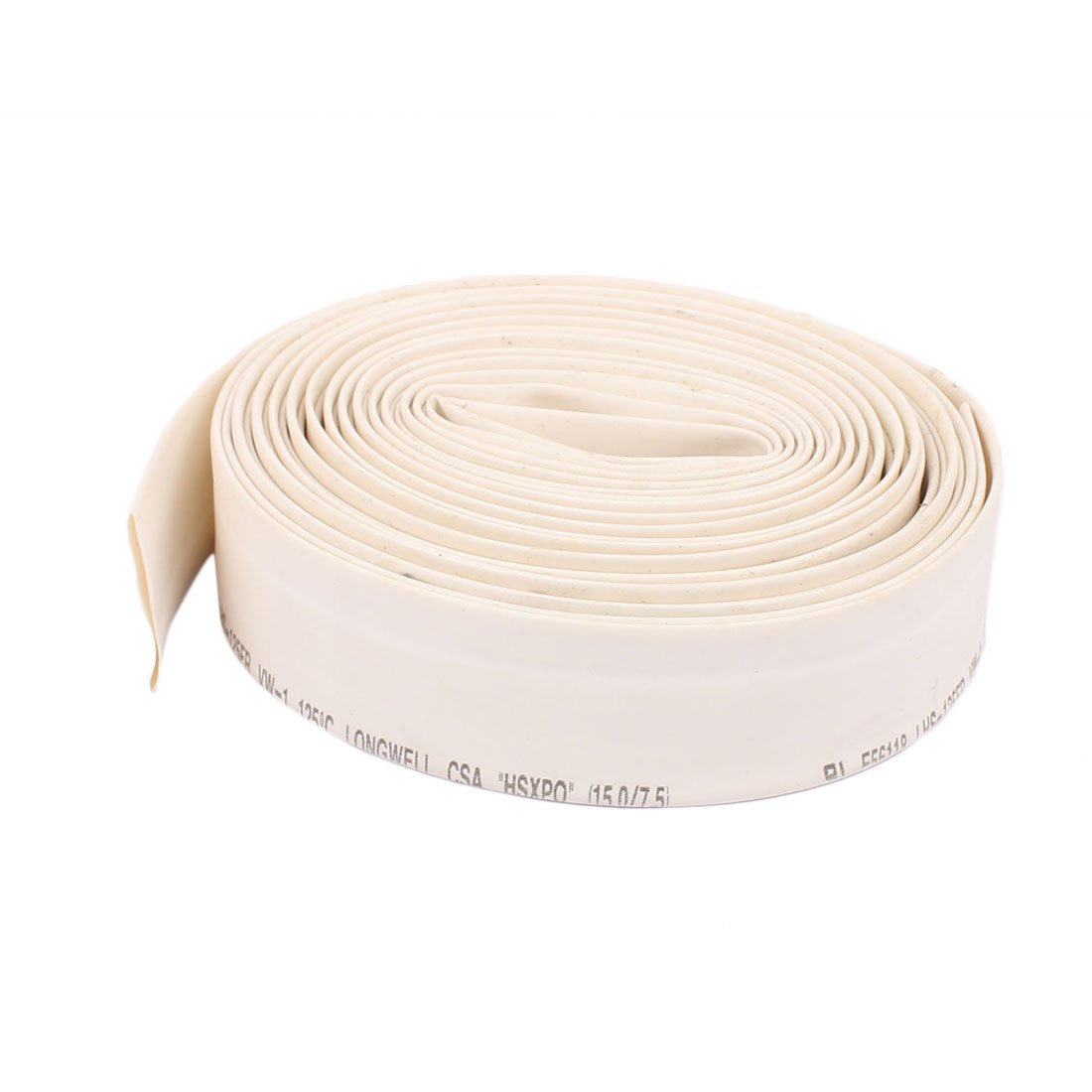 sourcingmap 15mm Dia 5 Meter Length Heat Shrinkable Tube Shrink Tubing Wire White
