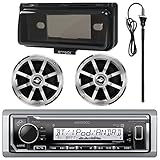 Kenwood KMR-M315BT MP3/USB/AUX Bluetooth Marine Boat Yacht Stereo
Receiver Bundle Combo With 2 X Jensen MSX60CPR 6.5" Inch 2-Way Speakers
+ Scosche Waterproof Stereo Cover = Enrock 22" Radio Antenna