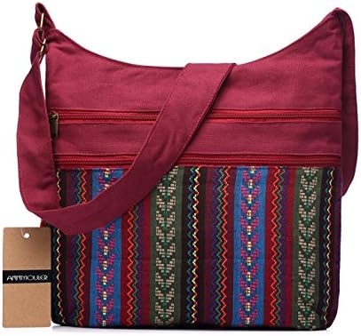 Women Shoulder Bag Gypsy Bohemian Hobo Bag Folk Tribal Woven Crossbody Messenger Bag