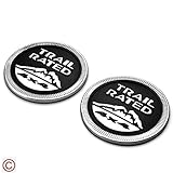 Yoaoo-oem® Auto Tuning 2pcs(1set) Oem for Jeep Trail Rated 4x4 Nameplate Emblem Wrangler Grand Cherokee Liberty Badge Sticky Back Logo Trailhawk 2014 (Black)