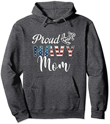 Unisex Proud Navy Mom Hoodie - Military Mom Hoody XL: Dark Heather
