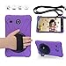 BRAECN for Galaxy Tab E 8.0 Case with 360 Degree Rotation Stand/Hand Strap and Shoulder Strap Case [Shock Proof] Hybrid pc+Silicone Cover for Samsung Tab E 8'' SM- T375/ SM-T377/SM-T378 Case (Purple)