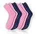 Pembrook Non Skid Socks, 4-Pairs (2 Navy/2 Pink) Chenille Material Hospital Slipper Socks for Medical Patients, Adults, Men, Women - Unisex Design, Skid Resistant, Maximum Traction Grip