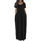 Nimsruc Women Summer Long Dress Casual Sexy Short Sleeve Loose Maxi Dresses for Women 2025