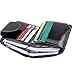 AINIMOER Women's Small Billfold Genuine Leather Tri-Fold Wallet with Zipper Pocket(Black)
