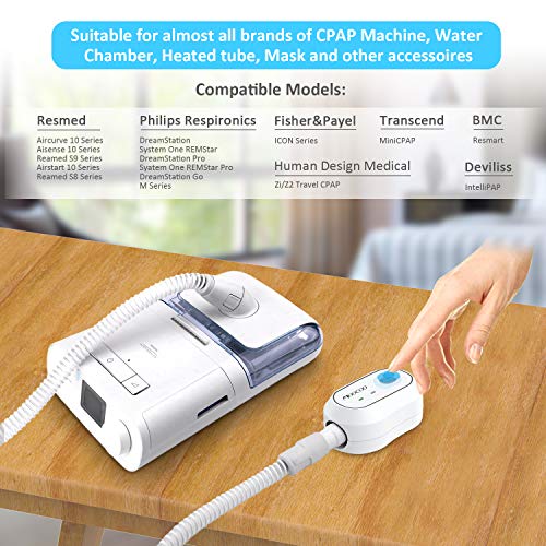 CPAP Cleaner and Sanitizer, Moocoo 2020 Newest Portable CPAP Sanitizer Bundle Rechargeable for CPAP Machine, Mask, Tube and Equipment, Includes T Adapter, Cleaning Bag, Heated Hose Adapter