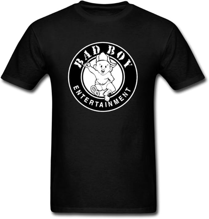 SWWM Men's Bad Boy Records Short Sleeve Cotton T Shirt Black Clothing