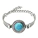 Diamondo Retro Turquoise Bracelets Women Carved Handicraft Sterling Silver Adjustable