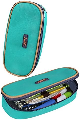 Big Capacity Pencil Case Pen Bag Makeup Pouch Multifunctional Students Stationery Organizer Pouch(Green/Yellow)