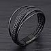 Ostan Mens Bracelet Men`s Braided Leather Bracelet Multilayer Fashion Wrist Cuff Bangle Black - (8.46)