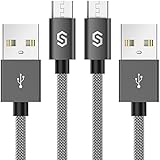 Micro USB Cable Android Charger - Syncwire [2-Pack 3.3 ft] Super-Durable Nylon-Braided Fast Sync&amp;Charging Cord for Samsung, Kindle, HTC, Nexus, LG, Xbox, PS4, Smartphones &amp; More - Space Gray