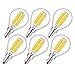CRLight 6W Edison LED Globe Bulb 3200K Soft White 70W Equivalent 700LM Dimmable, E12 Candelabra Base Vintage Tiny G14(G45) Clear Glass Globe Shape, 360 Degree Beam Angle, 6 Pack