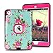MAKEIT CASE iPad Mini Case, iPad Mini 2 3 Case, 3in 1 Heavy Duty Protection Combo Hybrid Impact Silicone Hard Case Cover for ipad Mini 1 2 3 (IMD-Flower Rose)