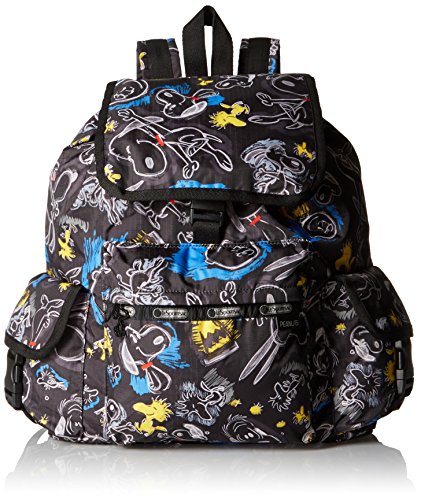 LeSportsac Women's X Peanuts Voyager Backpack, Chalkboard Snoopy