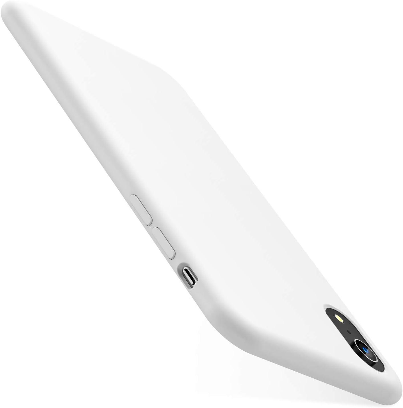 AnsTOP iPhone XR Cases, [Support Wireless Charging] Anti-Slip Liquid Silicone Gel Rubber Ultra Slim Fit Shockproof Cover with Soft Microfiber Cloth Cushion for iPhone XR 6.1" (2019) - White