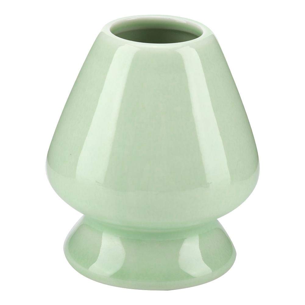 Fdit Matcha Whisk Stand Ceramic Holder for Bamboo Matcha Chasen for Tea Set Accessories Reusable Packaging Socialme-EU (Green)