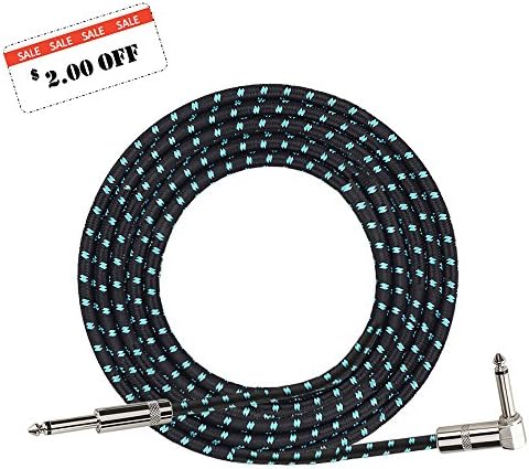 NEW 1 Guitar Cable for Guitar / Bass / Keyboard Instrument Professional - Premium Musical Instruments Cable, electric mandolin, pro audio (6.33mm) (16ft) …