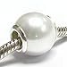 Queenberry Sterling Silver White Simulated Pearl European Style Bead Charm