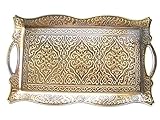 Vintage Style Copper Turkish Ottoman Coffee Tea Beverage Serving Tray 10 in x 16 in