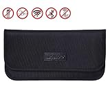 RFID Signal Blocking Bag, Wisdompro RFID Signal Shielding Pouch Wallet Case for Cell Phone Privacy Protection and Car Key FOB (Black)