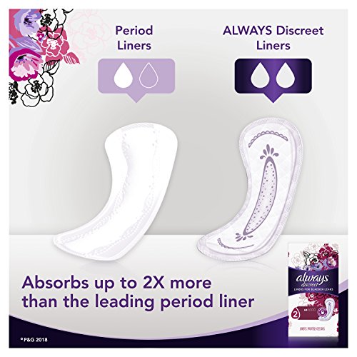 3 Always+Discreet+Incontinence+Liners+Length