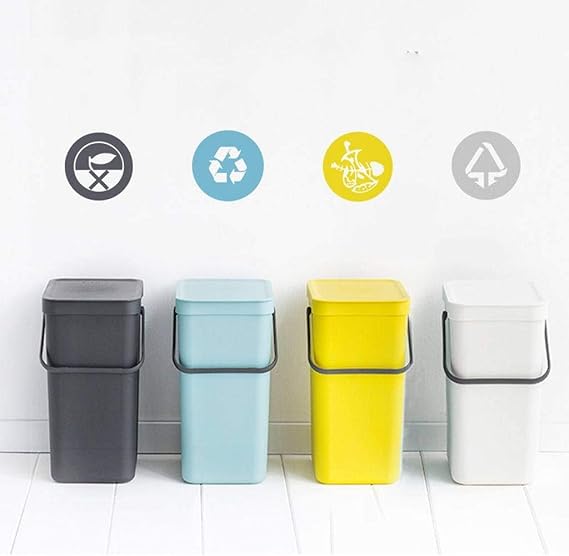 Bote de Basura de 12 l, plástico para el hogar, Resistente a los olores