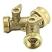 SOMMERLAND A1005 Heavy Duty Brass Y 2 Way Garden Hose Connector with Complimentary Hose Washer 10 PCS Pack